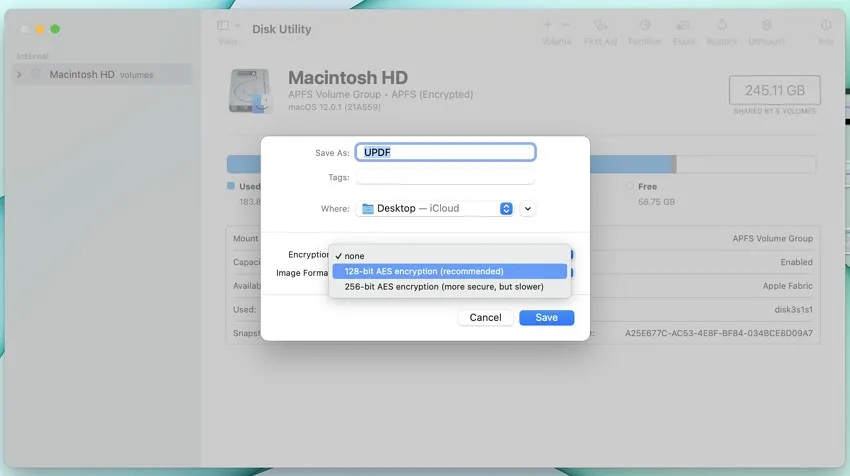 Bloccare una cartella su Mac con Utility Disco