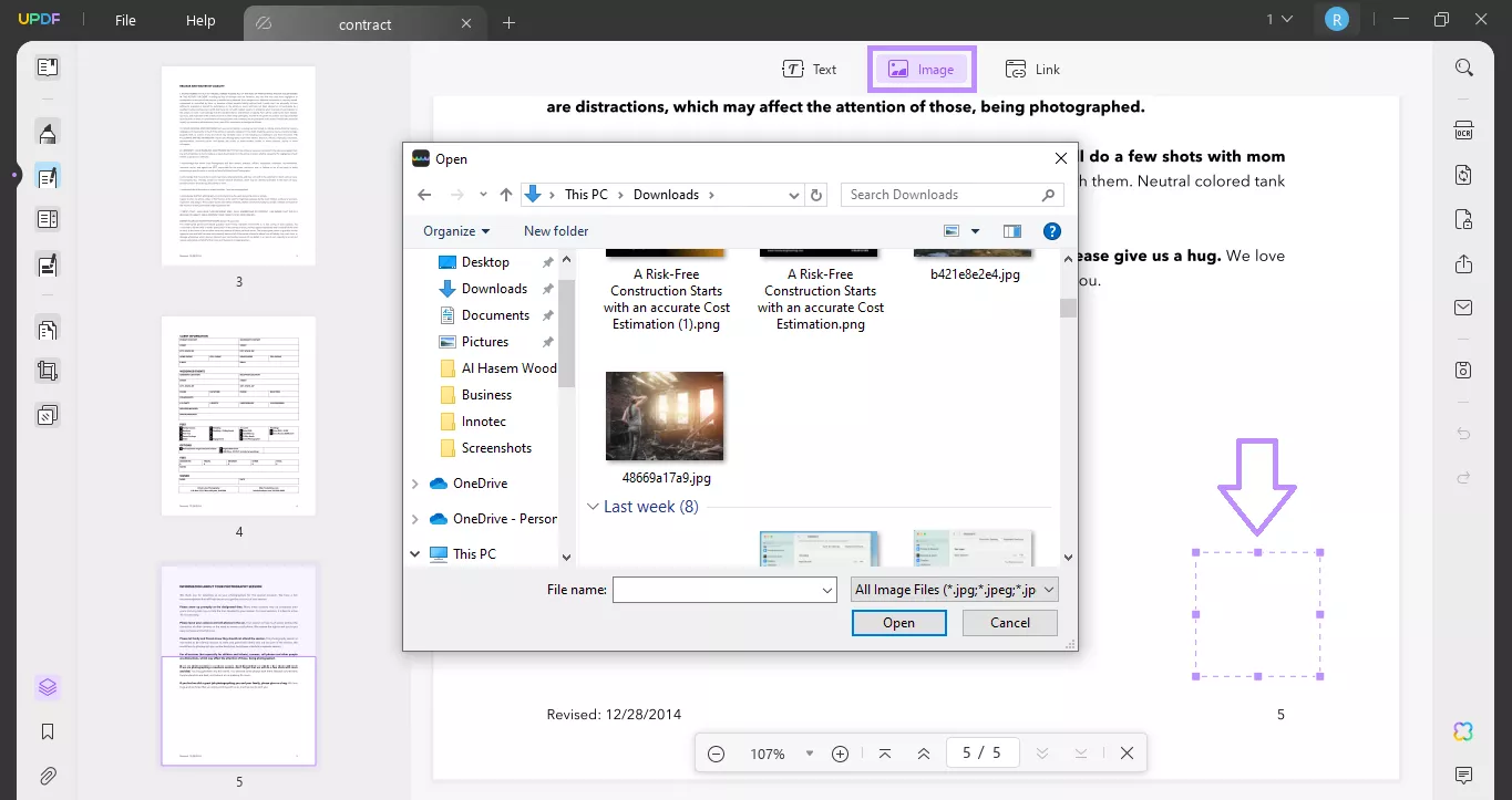add qr code image to the pdf updf