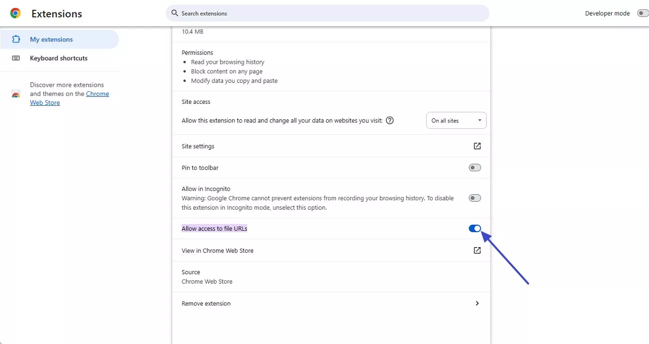 habilitar el acceso a las URL de archivos